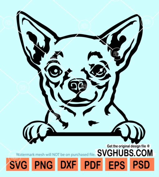 Peeking Chihuahua dog svg