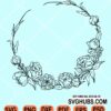 Peony circle wreath svg
