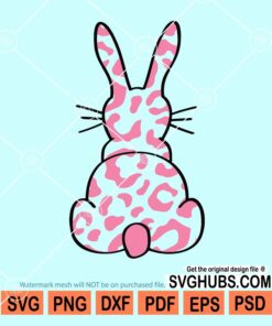 Pink leopard print easter bunny svg