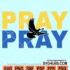 Pray Ukraine flag and peace dove svg