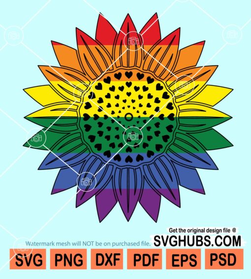 Pride Lgbtq sunflower svg