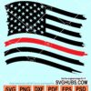 Red line Distressed Firefighter Flag Svg