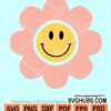 Retro daisy smiley face svg