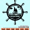 Sail Boat Helm welcome door sign svg