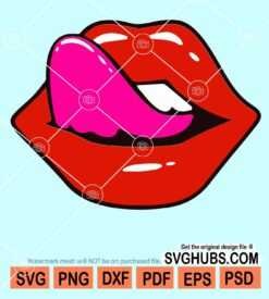 Sexy lips with tongue out svg