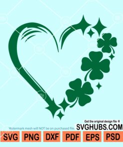 Shamrock Sparkly Heart SVG