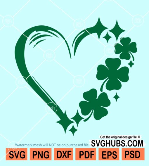Shamrock Sparkly Heart SVG