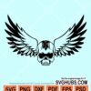 Skull with angel wings svg
