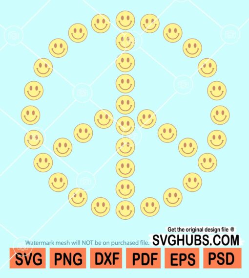 Smiley faces peace sign symbol svg