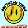 Softball vibes smiley svg