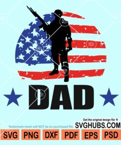 Soldier dad distressed American flag svg