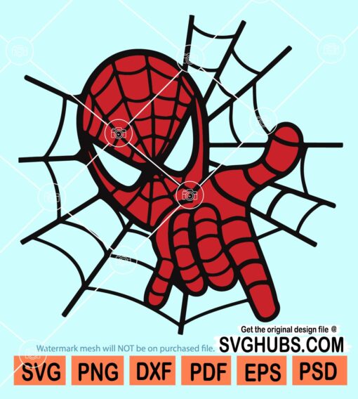 Spiderman with net svg