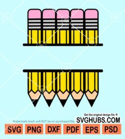 Split pencil monogram svg