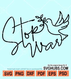 Stop war peace dove svg