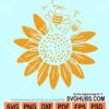 Sunflower with bees and dandelions svg