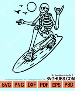 Surfing skeleton svg