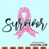 Survivor mandala cancer awareness ribbon svg