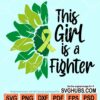This girl is a fighter half sunflower mental awareness ribbon svg