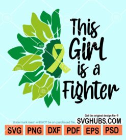 This girl is a fighter half sunflower mental awareness ribbon svg