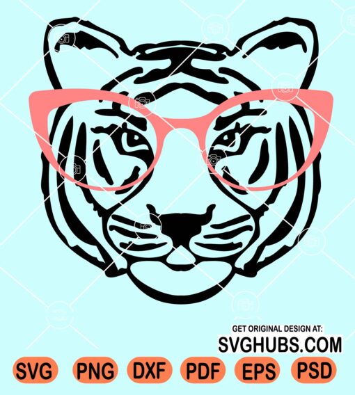 Tiger with sunglasses svg