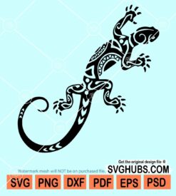 Tribal lizard svg