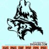 Tribal wolf clipart svg