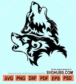 Tribal wolf clipart svg