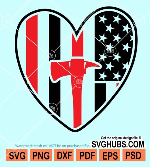 US Axe flag heart svg