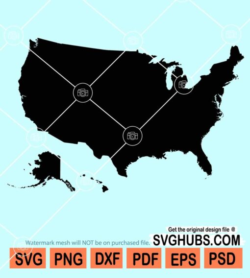 USA Map outline svg