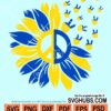 Ukraine flag sunflower hand peace symbols svg