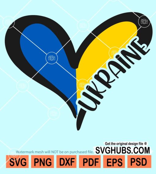 Ukraine love heart svg