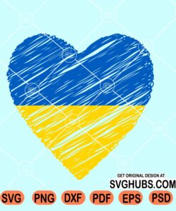 Ukraine scribble heart svg