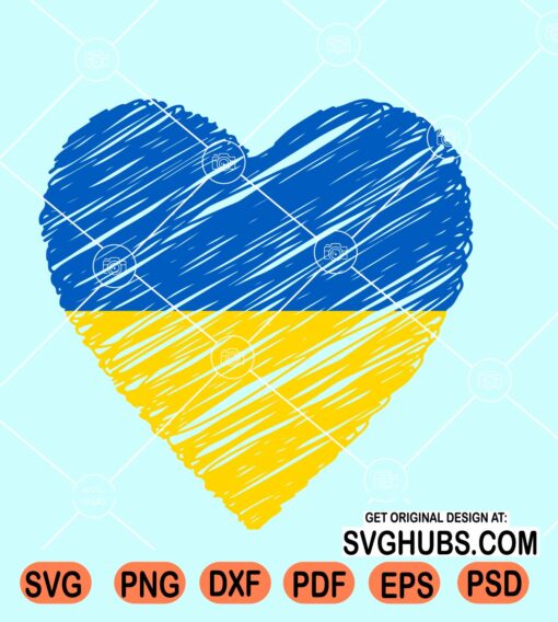 Ukraine scribble heart svg