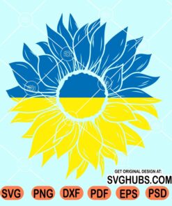 Ukrainian flag sunflower SVG