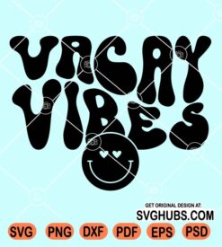 Vacay vibes wavy letters svg