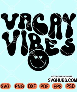 Vacay vibes wavy letters svg