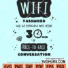Wi-Fi Password will only be provided after 3 min of face to face conversation svg