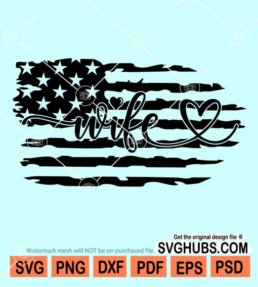 Wife American flag svg