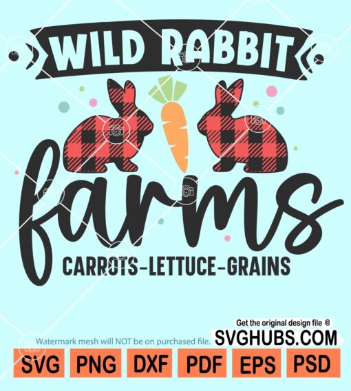 Wild rabbit farms carrots lettuce grains svg
