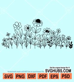 Wildflower Libbey glass cup wrap svg