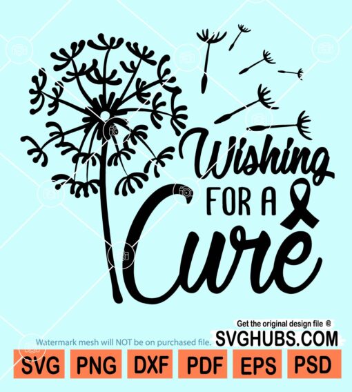 Wishing for a cure dandelion svg