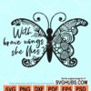 With brave wings she flies butterfly mandala svg
