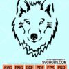 Wolf face clipart svg
