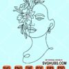 Woman face line art svg