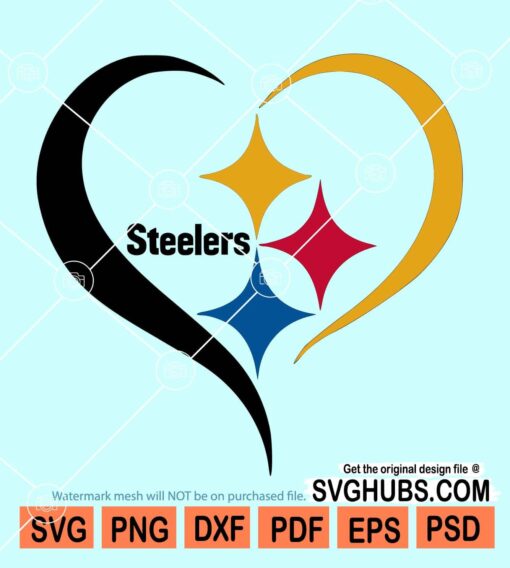 Pittsburgh Steelers Heart svg