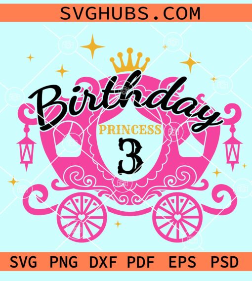 3rd Birthday princess svg