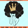 Afro queen with crown svg file