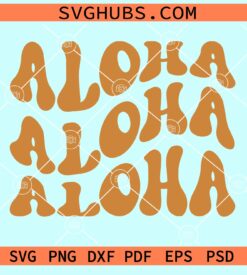 Aloha wavy letters svg