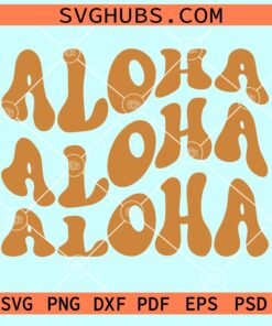 Aloha wavy letters svg