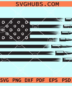 American flag with bullets svg